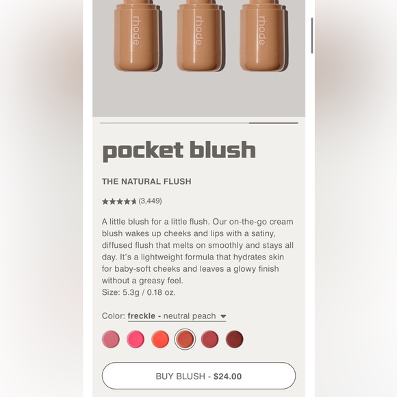 NWT- Rhode Pocket Blush- color freckle - Picture 3 of 6